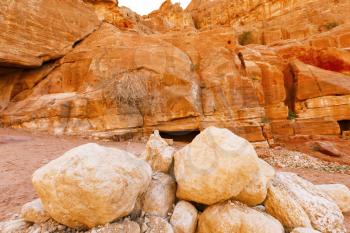 Views of the Lost City of Petra in the Jordanian desert.