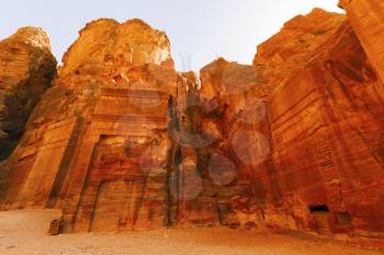 Views of the Lost City of Petra in the Jordanian desert.