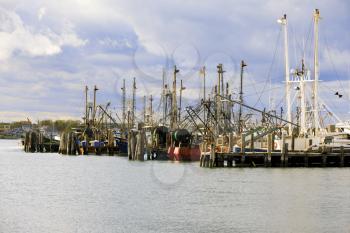 Galilee, Rhode Island, USA-May 11,2017: Galilee is a home to the largest fishing fleet in Rhode Island.