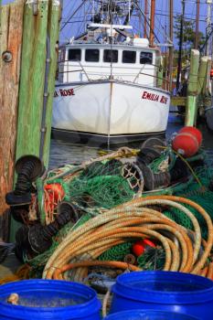 Galilee, Rhode Island, USA-May 11,2017: Galilee is a home to the largest fishing fleet in Rhode Island.