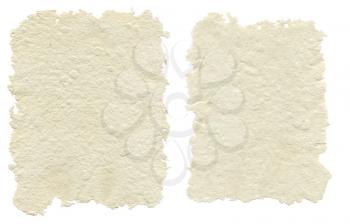 Royalty Free Clipart Image of Two Sheets of Handmade Paper