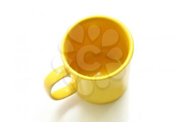 yellow mug isolated on white background