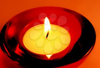 closeup of burning candle