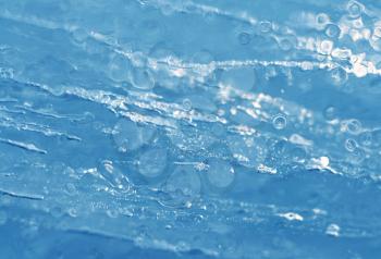 close-up of blue natural ice texture