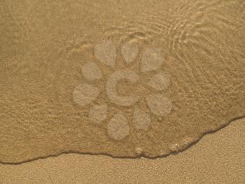 Transparent sea wave on the sand