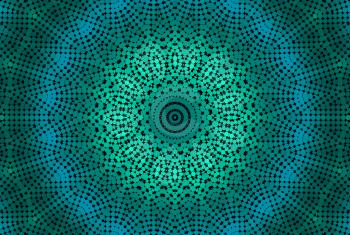 Abstract green background with radial dotted pattern 