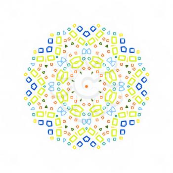 White background with color concentric pattern shape