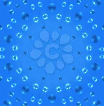 Blue background with abstract air bubbles pattern