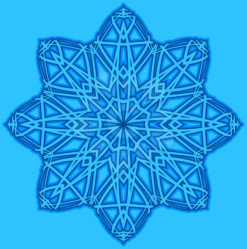 Star with abstract pattern on blue background
