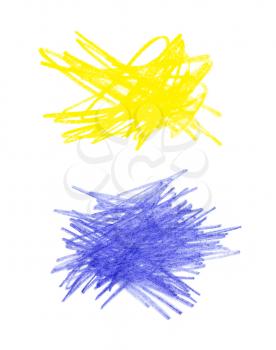 Series of abstract color hand drawn design elements