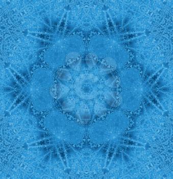 Blue background with concentric abstract ice pattern