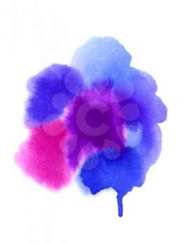 Bright watercolor blurred spots on white background