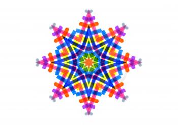 Color abstract star-shaped on white