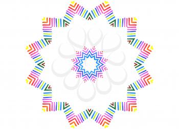 Abstract color lines concentric pattern on white background for design