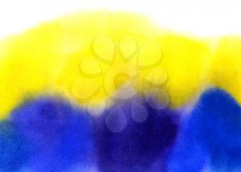 Bright abstract blue and yellow watercolor texture for design