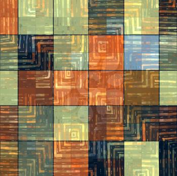Abstract bright color square mosaic pattern