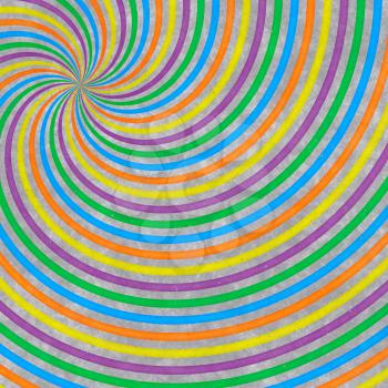 Abstract pattern from radial rounded colorful lines on gray background