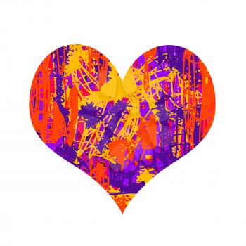 Abstract heart with bright colorful pattern
