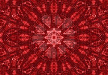 Red bright background with abstract concentric pattern