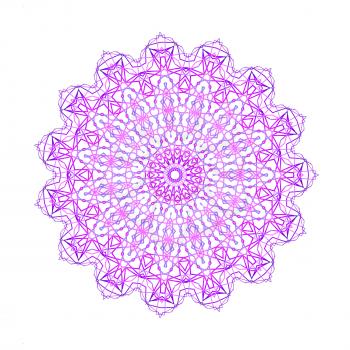 Abstract concentric shape from color lines on white background