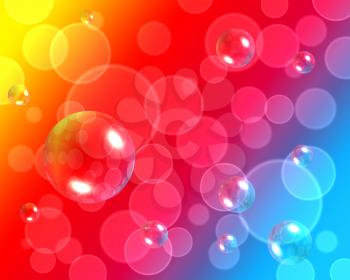 Abstract colorful background with bokeh and 3d air bubbles pattern
