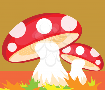 Royalty Free Clipart Image of a Mushroom Background