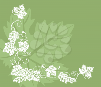 Royalty Free Clipart Image of a Grape Vine Design