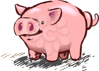 Royalty Free Clipart Image of a Pig