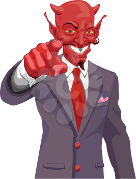 Royalty Free Clipart Image of Satan in a Business Suit