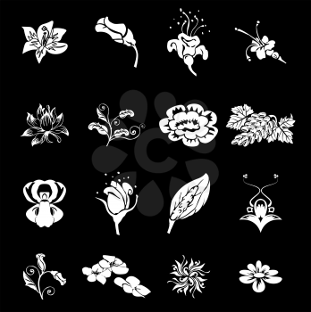 Royalty Free Clipart Image of Floral Icons