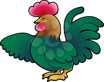 Royalty Free Clipart Image of a Rooster