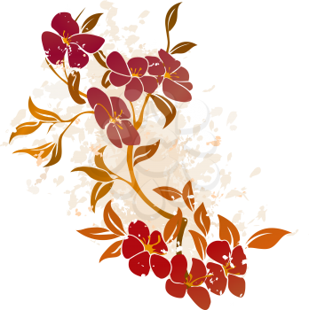 Royalty Free Clipart Image of a Grungy Floral Background
