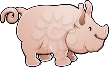 Royalty Free Clipart Image of a Pig