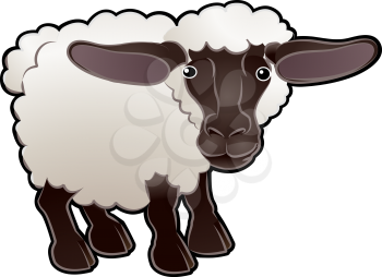 Royalty Free Clipart Image of a Sheep 