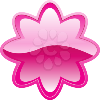 Royalty Free Clipart Image of a Flower-Shaped Button