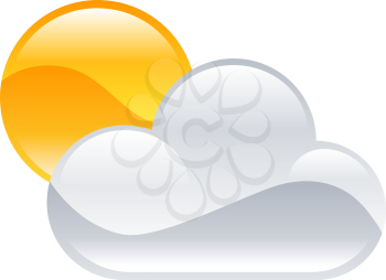 Royalty Free Clipart Image of a Cloud and Sunshine 