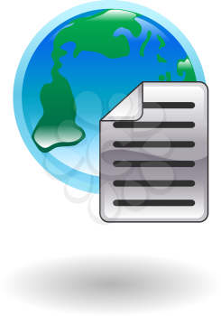 Royalty Free Clipart Image of an Internet Document Icon