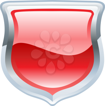 Royalty Free Clipart Image of a Red Shield