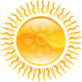 Royalty Free Clipart Image of a Shining Sun