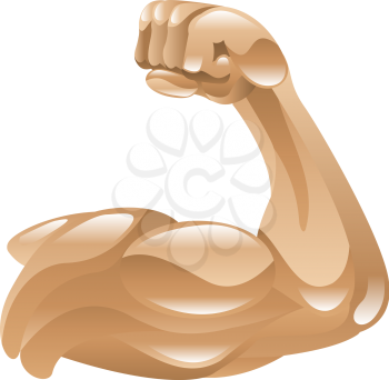 Royalty Free Clipart Image of a Man Flexing