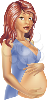 Royalty Free Clipart Image of a Pregnant Woman