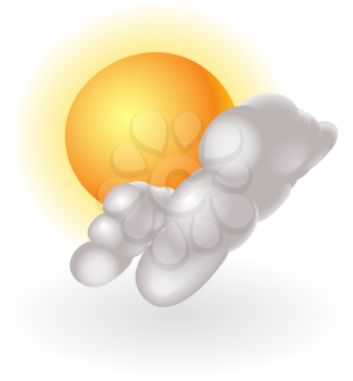 Royalty Free Clipart Image of a Cloud and Sunshine 