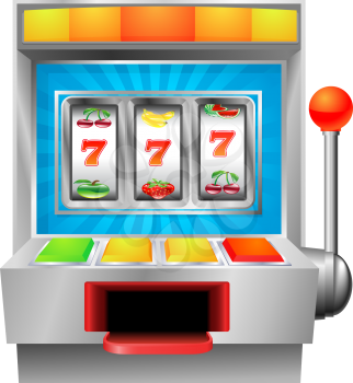 Royalty Free Clipart Image of a Slot Machine