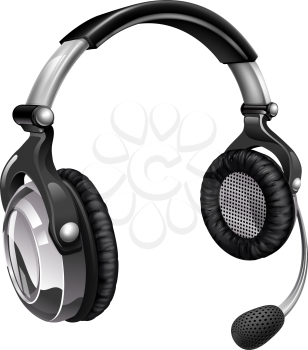 Illustration of a headset like those used for telesales, online chat or telephone customer helpdesk support.