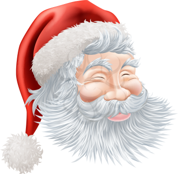 Illustration of a happy cartoon Christmas Santa face