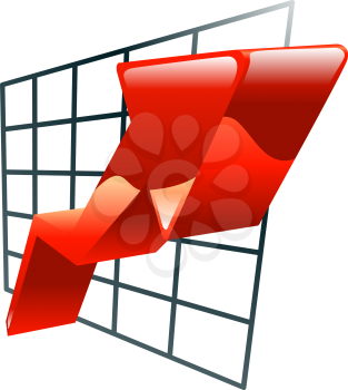 Illustration of graph icon clipart