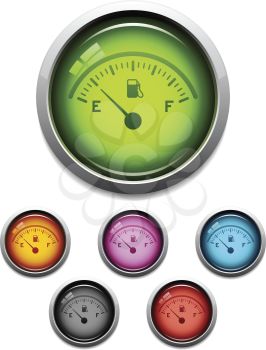 Royalty Free Clipart Image of Gauge Button Icons