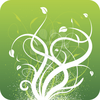 Royalty Free Clipart Image of a Floral Design on Green