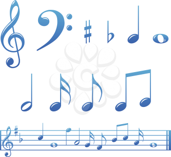 Royalty Free Clipart Image of Music Notes and Symbols