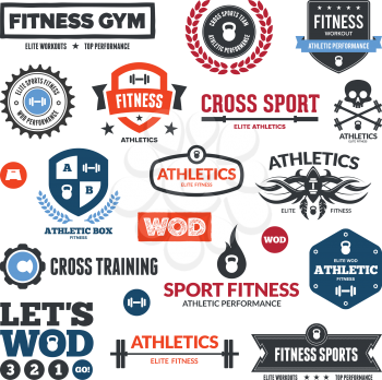 Set of various sports and fitness graphics and icons